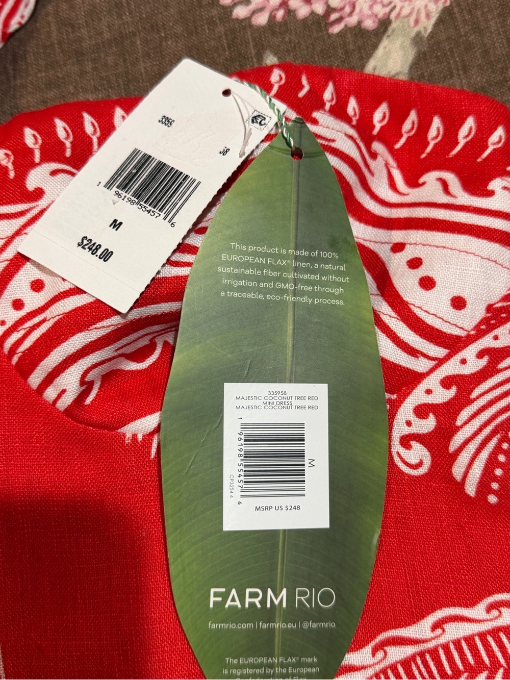 FARM Rio Majestic Coconut Tree Red Linen Dress - Picture 8 of 8